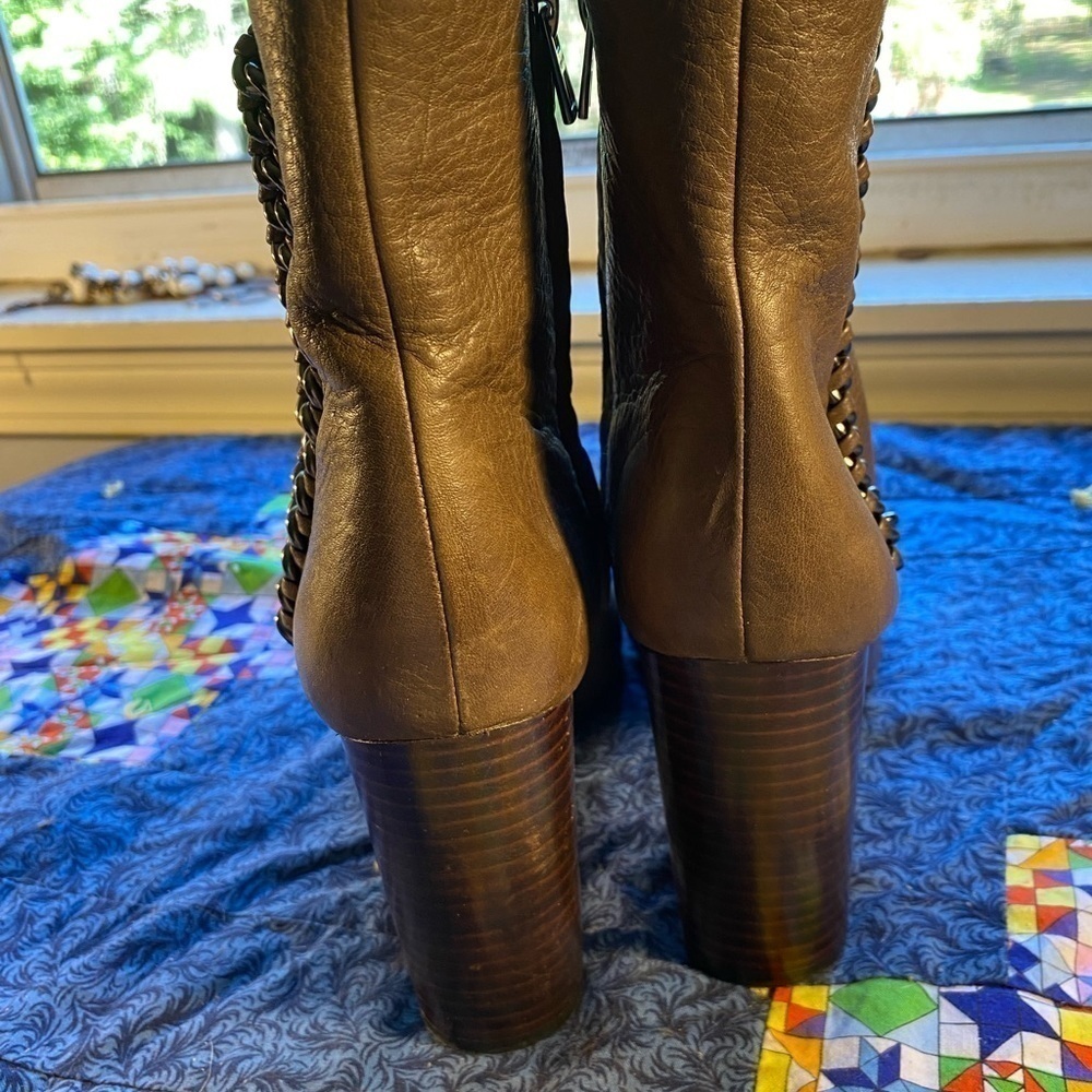 Coach Teagan leather ankle boots in tobacco size 7.5 - Picture 7 of 10